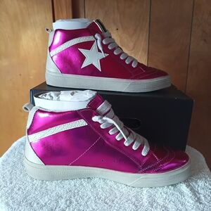 Shu Shop Paulina Hot Pink high-top sneakers NIB size 7 1/2
